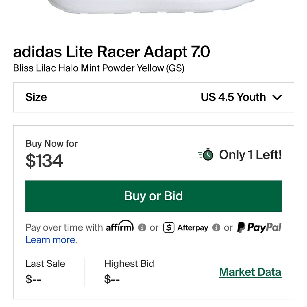 Adidas Lite Racer Adapt 7.0 in Lilac and Mint - Picture 8 of 8